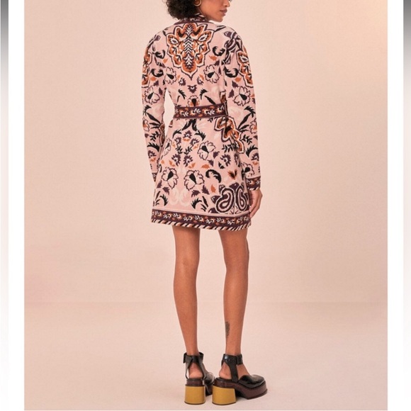 FARM Rio Pink and Black Floral Long Sleeve Dress - Picture 3 of 8